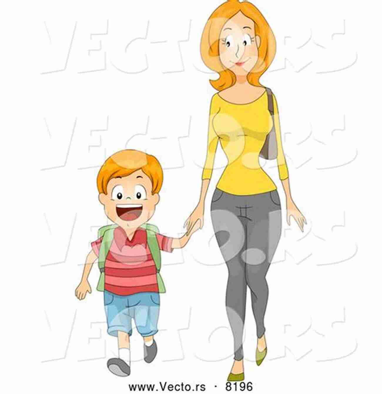 A Cool Mom Smiling And Holding Her Child's Hand While Walking In A Park. 101 Secrets A Cool Mom Knows