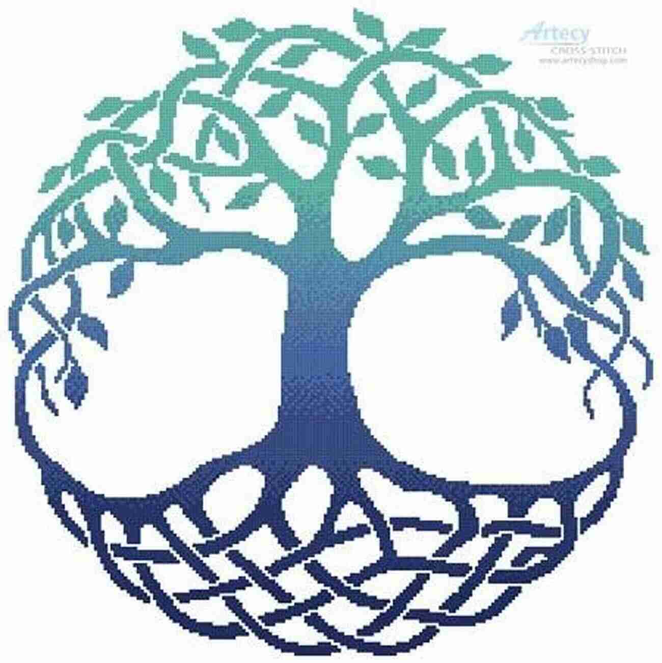 Celtic Tree Of Life Cross Stitch Pattern A Vibrant Depiction Of The Celtic Tree Of Life, Symbolizing The Connection Between The Earthly And Spiritual Realms Celtic Cross Cross Stitch Pattern