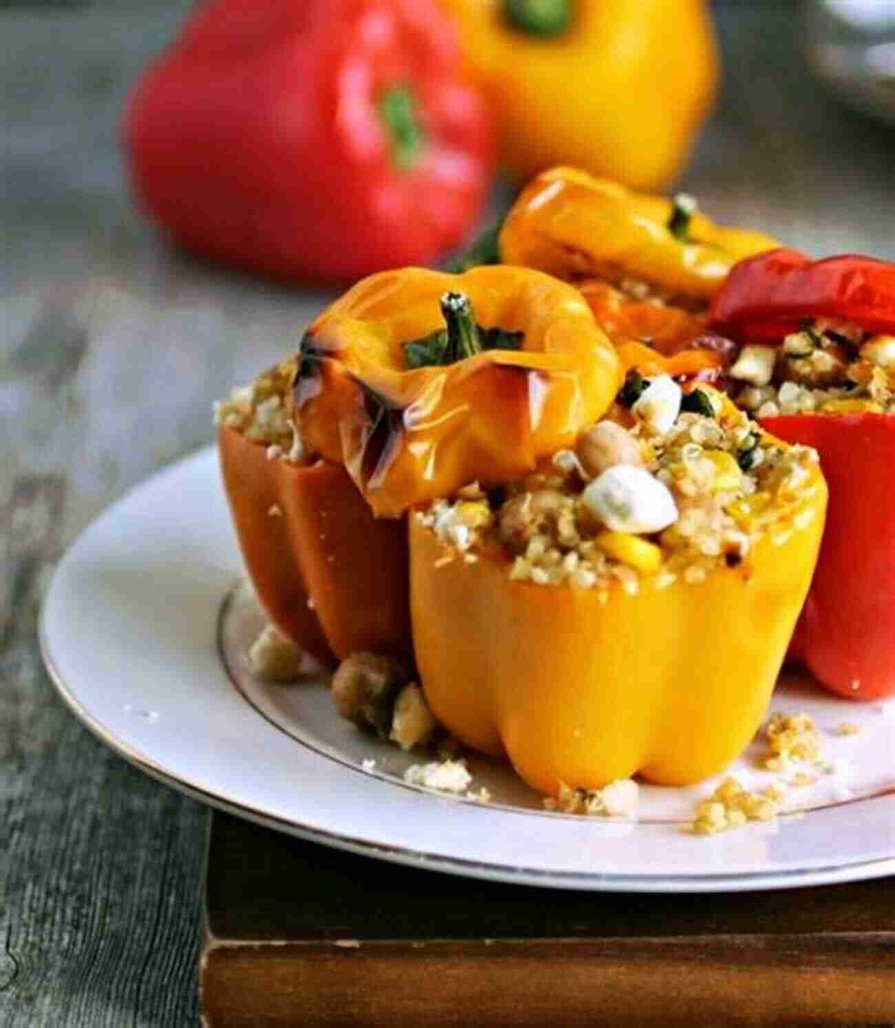 Colorful Bell Peppers Stuffed With Quinoa And Topped With Cheese Meal Prep: Quick And Easy Recipes For Rapid Weight Loss And Clean Eating