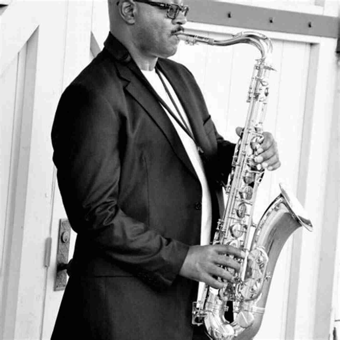 Eugene Playing Saxophone On A Vibrant City Street Eugene And The Sounds Of The City