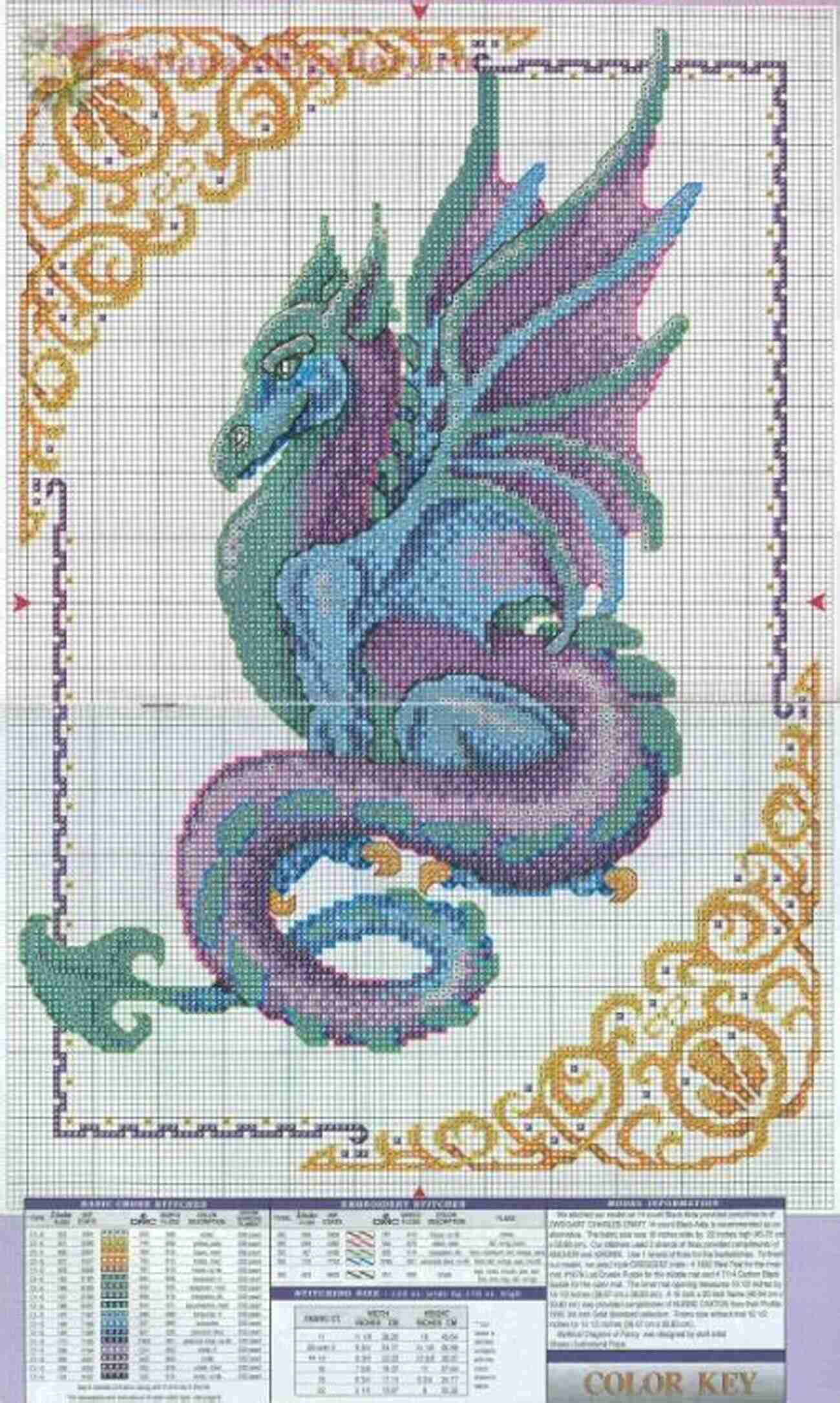 Gorgeous Mythical Dragon Cross Stitch Pattern From Mother Bee Designs Dragon 4 Cross Stitch Pattern Mother Bee Designs