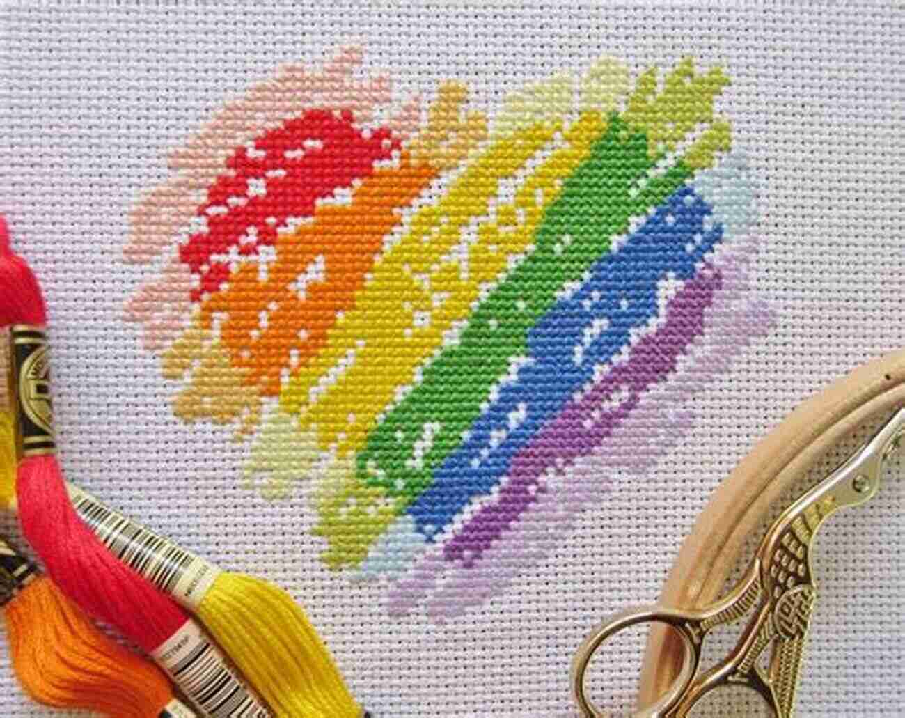 Heart Rainbow Cross Stitch Pattern Image Heart Rainbow Cross Stitch Pattern