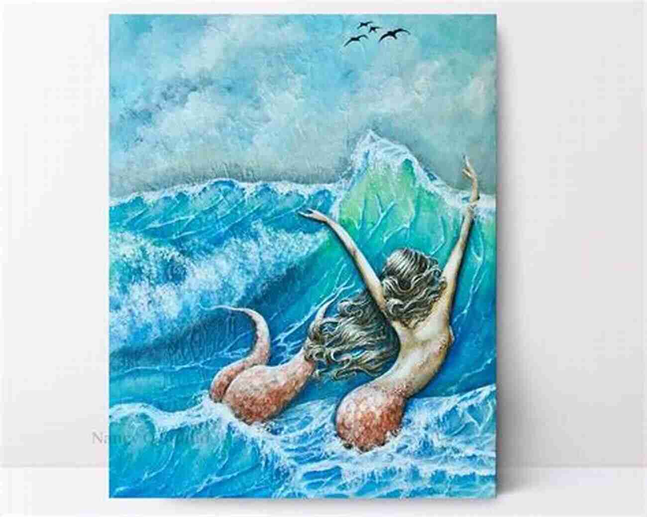 Illustration Of Mesmerizing Water Spirits Playing In The Ocean Waves Water: Tales Of Elemental Spirits