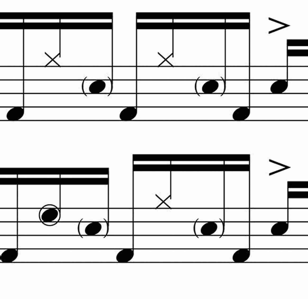 Image Illustrating Linear And Offbeat Playing In Funk Drumming Funk Drumming: Innovative Grooves Advanced Concepts