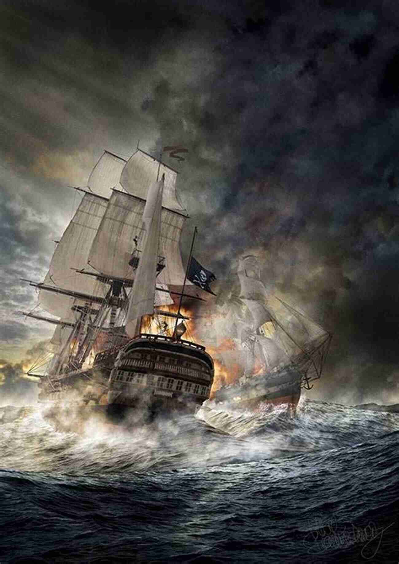 Medieval Pirate Ship Sailing On A Stormy Sea In Search Of Treasure Medieval Pirates: Pirates Raiders And Privateers 1204 1453