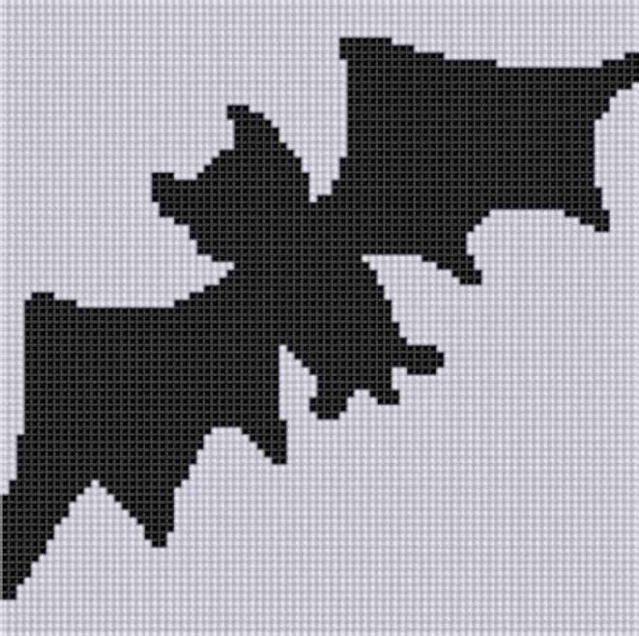 Closeup Of Bat Cross Stitch Pattern By Mother Bee Designs Bat Cross Stitch Pattern Mother Bee Designs