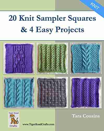 20 Knit Sampler Squares 4 Easy Projects (Tiger Road Crafts)