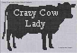 Crazy Cow Lady Cross Stitch Pattern