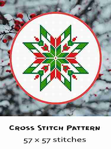 Cross Stitch Pattern Green Star Ornament