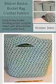 Ribbon Basket Bucket Bag Crochet Pattern : Quick easy bucket handbag using flat ribbon yarn and a double ended crochet hook