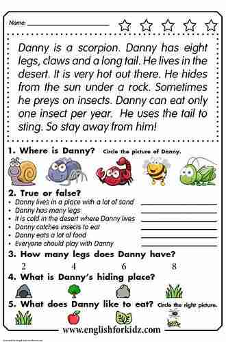 English Comprehension Activity for Ages 5 6 (Year 1)