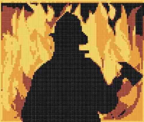 Fireman Cross Stitch Pattern Claudia E Cornett