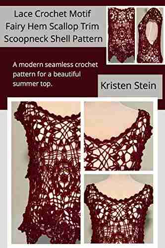 Lace Crochet Motif Fairy Hem Scallop Trim Scoopneck Shell Pattern: A modern seamless crochet pattern for a beautiful summer top