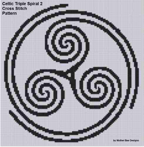 Celtic Triple Spiral 2 Cross Stitch Pattern