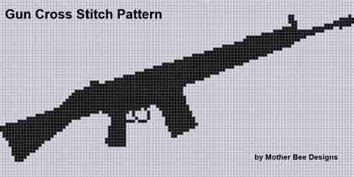 Gun Cross Stitch Pattern Mother Bee Designs